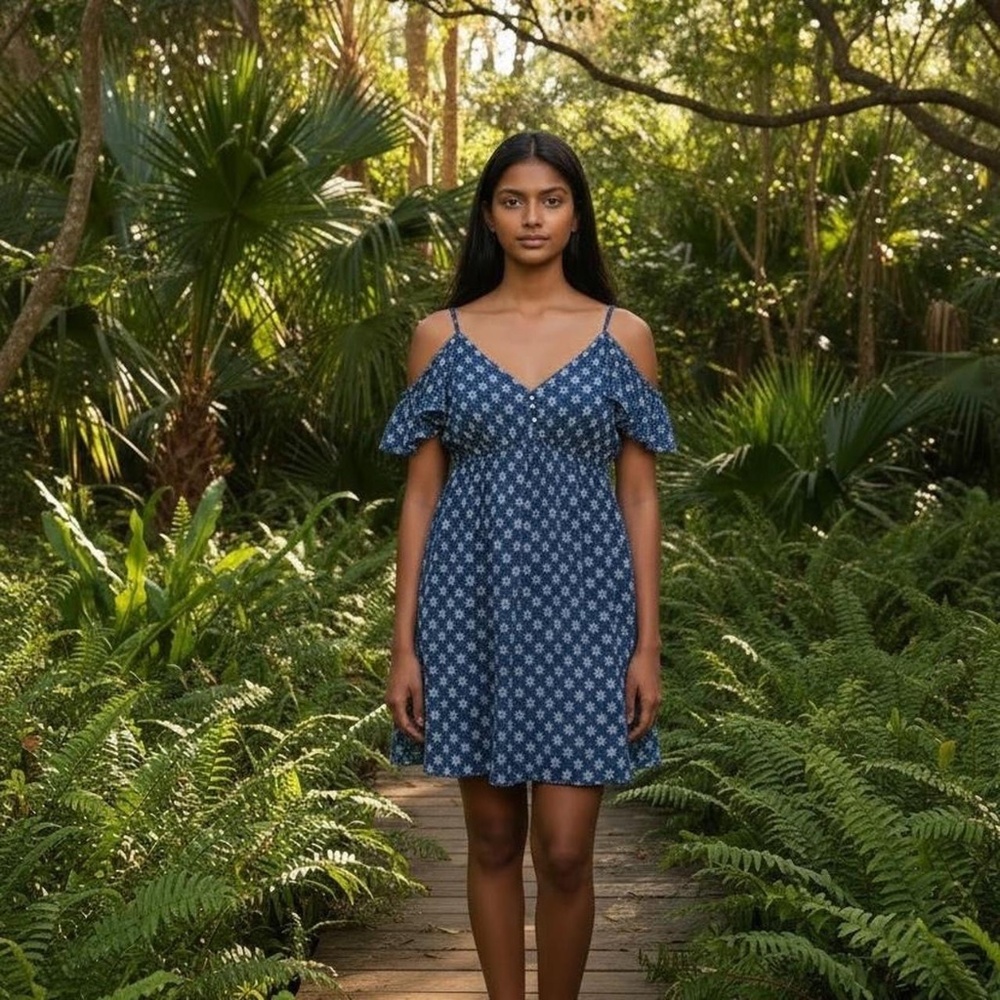 Juicy Couture Women's Blue and Navy Dress